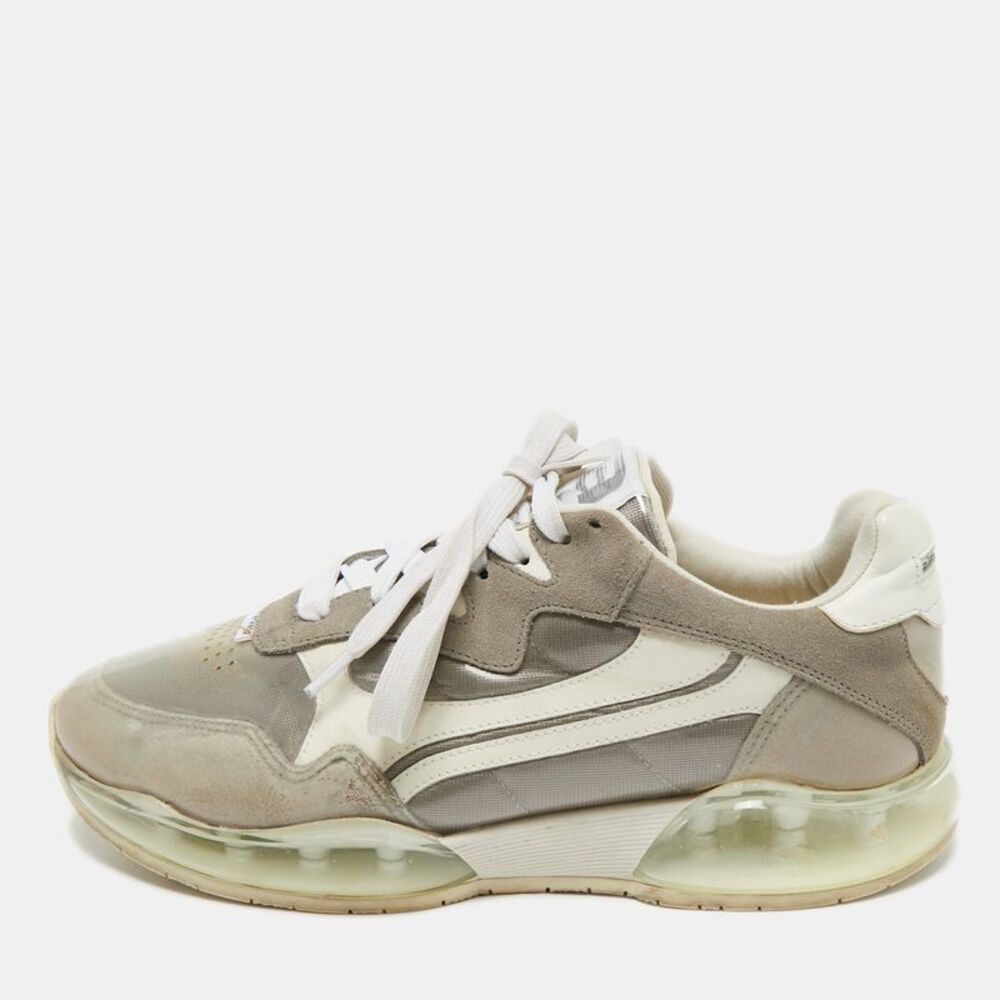 Alexander Wang Grey/white Pvc Suede And Leather Stadium Low Top Sneakers Size - Picture 1 of 7